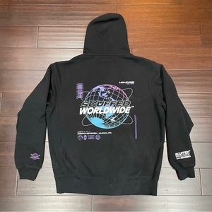rare Scuffed Worldwide X gradient globe hoodie